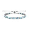 FANCIME Sterling Silver Created Turquoise Tennis Bracelet December Birthstone Bolo