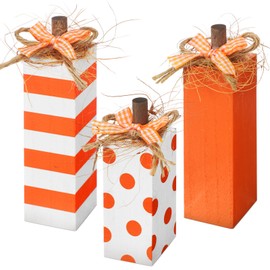 3 Pcs Wooden Fall Thanksgiving Decor Fall Tiered Tray Decor Wood Firework Fall Centerpieces Decorations Farmhouse Tabletop Block Sign for Fall Thanksgiving Autumn Decor (Fresh Style)