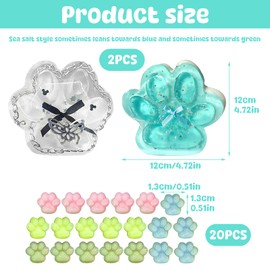 UptVin Taba Squishy XXL, 12 x 12 cm, Squishy Paw Cat Paws, Squishy Anti-Stress Toy for Adults and Children, Squeeze Toy for Stress Relief and Relaxation, with 20 Mini Cat Claws, Pack of 2