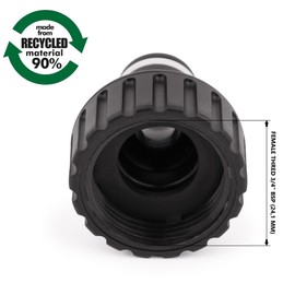 MIVOS 2 x Tap Connector for Taps with 3/4 Inch BSP (26.4 mm) Male Thread - Tap Connector with Quick Coupling for Garden Hose - Made from 90% Recycled Plastic