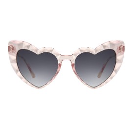 Betsey Johnson Women's Brea Sunglasses Heart, Pink, 55mm