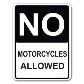 Lilyanaen New Metal Sign Aluminum Sign No Motorcycles Allowed; Street Sign for Outdoor & Indoor 8"x12"