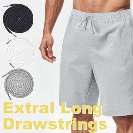 FDKYOEK 16 PCS Hoodie String Replacement, 53 Inch Replacement Drawstring for Sweatpants, Drawstring Cord with Easy Threader Tool for Shorts Jackets Pants Trunks Coats, Black, White, Gray