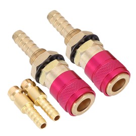 2 pieces 8 mm water-cooled and gas adapter, quick hose connector, suitable for TIG welding torches