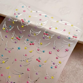 JMEOWIO 3D Nagelsticker Süße Nagelsticker Kinder Nail Art Sticker Selbstklebend Nagelaufkleber 5D Stereoskopisch Dekoration Nageldesign Zubehör 1 Blatt