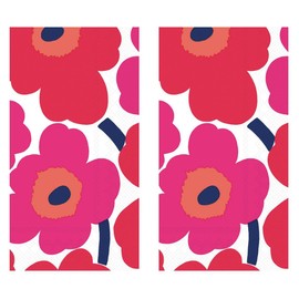 Ideal Home Range 32 Count 3-Ply Paper Guest Towel Napkins, Marimekko Collection (Unikko Red)