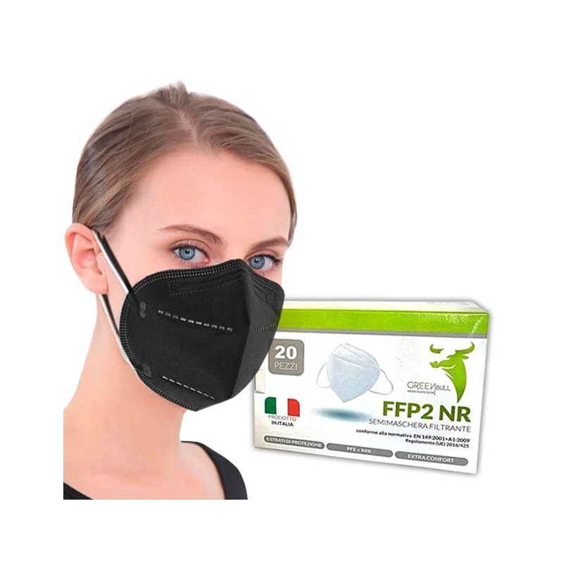 PERISTEGRAF Black FFP2 Masks Pack of 20 - CE 2233