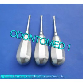 ODM 3 DENTAL TOOTH SURGERY STRAIGHT COUNTER CLOCKWISE GROOVE TWIST ELEVATOR