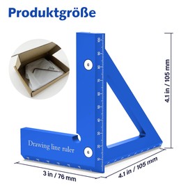3D Multi Angle Measuring Ruler for Woodworking - Premium Aluminum Alloy 45/90 Degree Protractor Drawing Mitre Ruler