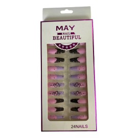 Atila Uñas Postizas Press On Adheribles 24 Tips Mate Vario Diseño