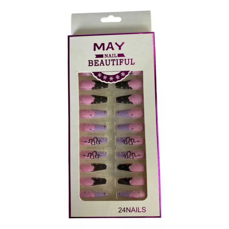 Atila Uñas Postizas Press On Adheribles 24 Tips Mate Vario