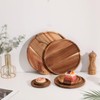 Round Wood Tray, Acacia Wooden Serving Tray, Decorative Tray for