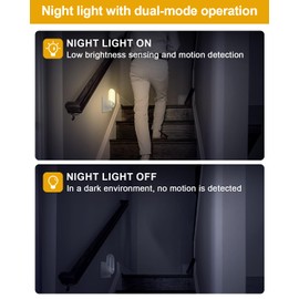 STANBOW 2 Stück Nachtlicht Steckdose mit Dämmerungssensor, Nachtlicht mit Bewegungsmelder, LED Nachtlampe Kinder für Kinderzimmer, Treppen, Gang, Schlafzimmer, Küche, Badezimmer, WarmWeiß