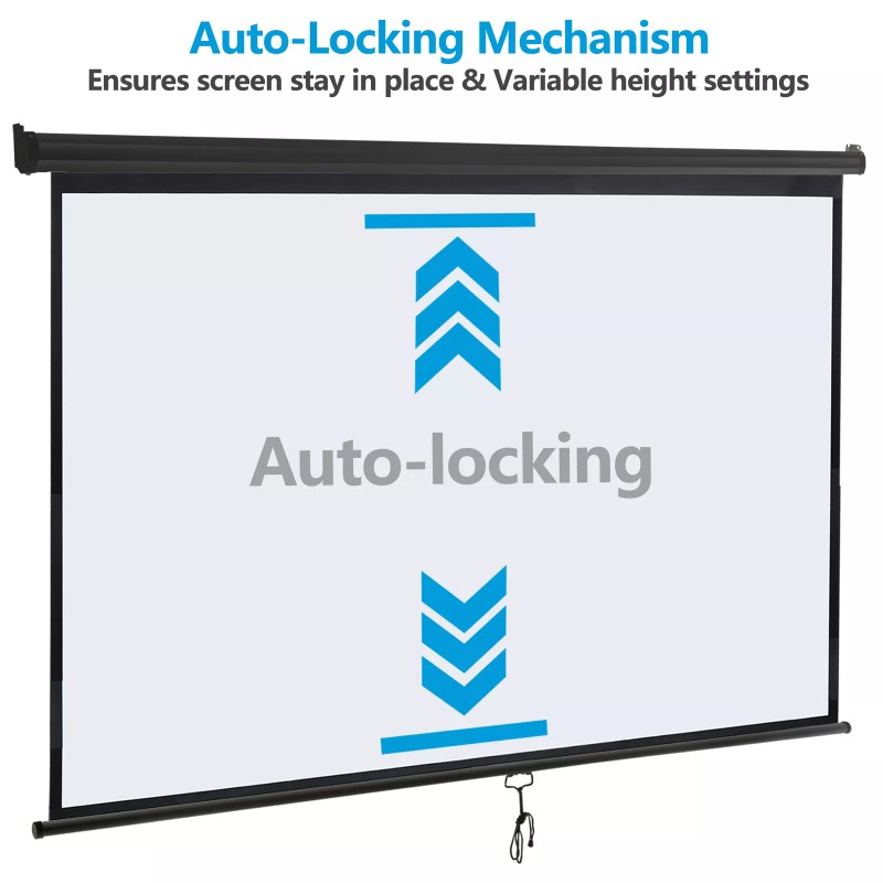 SEGAWE Projection Screen 100 Inch 16:9 Pull Down Projector Screen