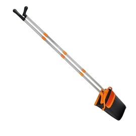 Stand Up Broom with Dustpan Combo Set, 52" Adjustable Long Handle with Cleaning Teeth,Indoor&Outdoor Sweeping, Perfect for Pet Hair, Kitchen, Office, Home(Black&Orang)