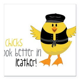 CafePress Better in Leather Square Car Magnet 3 X 3 Square Car Magnet, Magnetic Bumper Display