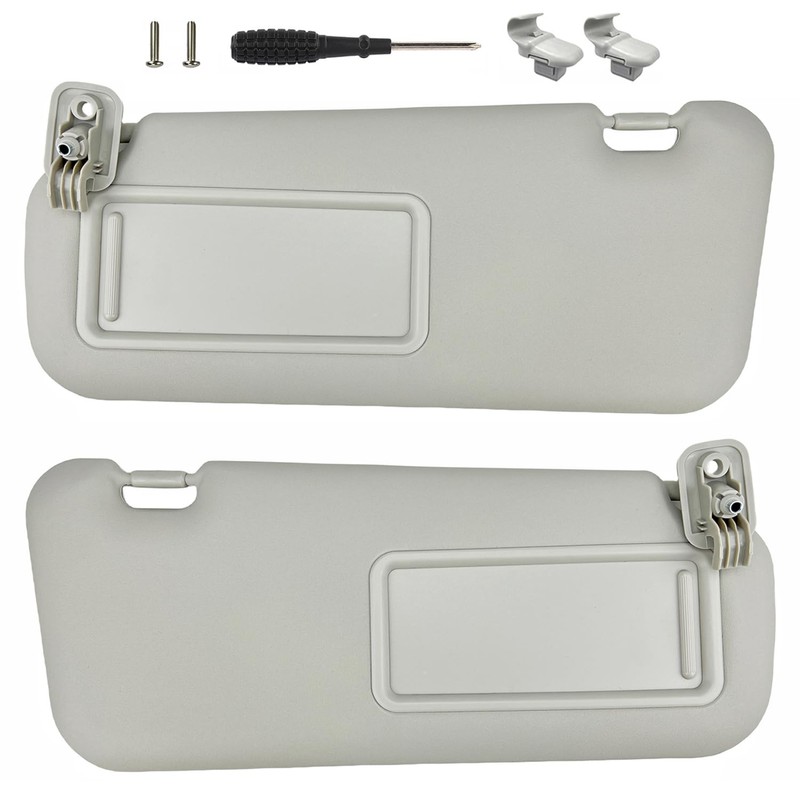 Sun Visor Pair Compatible with 2010-2013 Mazda 3 (Non-Illuminated) -