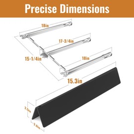 Spirit e310 7636 Flavorizer Bars and 69787 Grill Burner for Weber Spirit and Spirit II 300 Series E310 E320 E330 S310 S320 S330 (Front Control), Grill Parts for 15.3" Flavor Bars and 18" Burner Tube