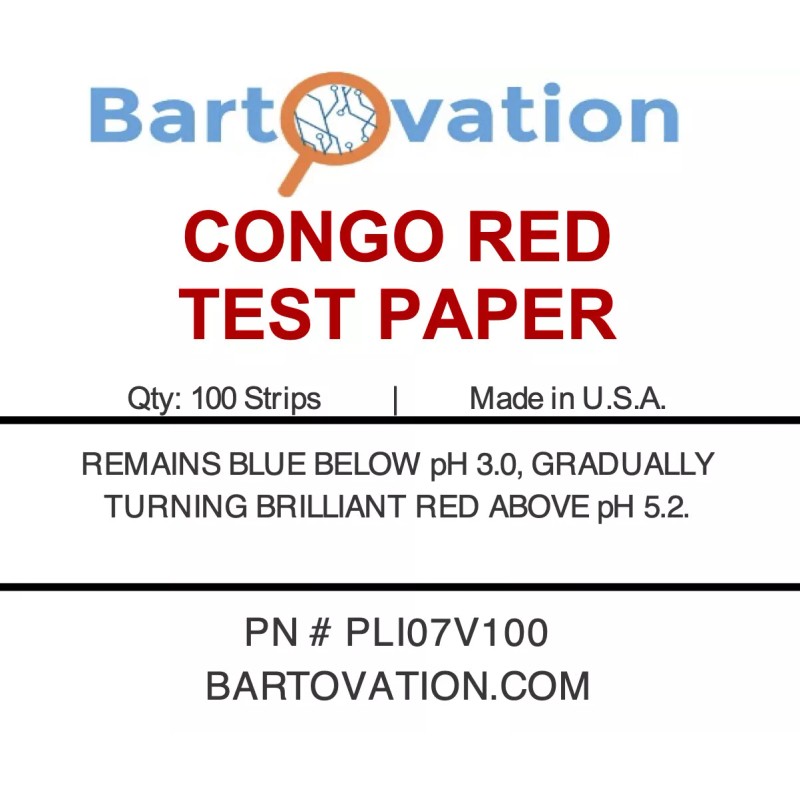 Bartovation Congo Red Test Paper [Vial of 100 Strips]