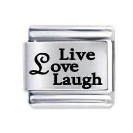 Live, Love Laugh Etched 9mm Italian Charm Fits all 9mm Italian Style Charm Bracelets