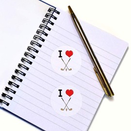 24 x 40mm Round 'I Love Golf' Stickers (SK00046914)