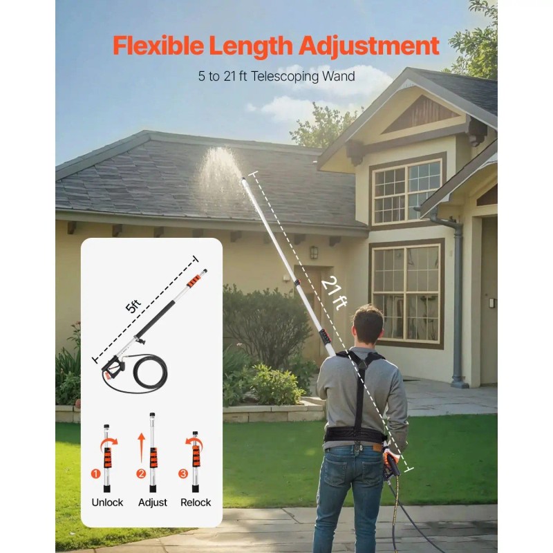 D0100X3ESVP Telescoping Wand Pressure Washer 24 Ft Aluminum 4000 Psi
