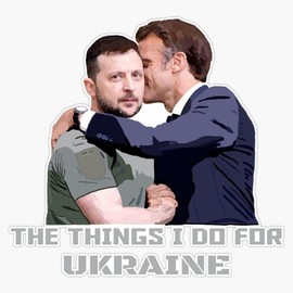 Ukrainian President Volodymyr Zelensky France Macron Bumper Sticker Vinyl Decal 5"