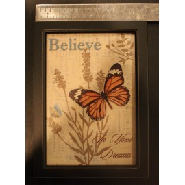 Butterfly Black Framed Art-Believe Picture Country or Modern Decor