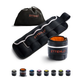 ZTTENLLY Adjustable Ankle Weights 10LBS Pair (5lbs each) with Carry Bag - Breathable Fabrics, Reflective Trim - Strength Training Leg Wrist Arm Ankle Walking Weights Sets for Women Men Kids