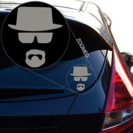 Yoonek Graphics Walter White Heisenberg Breaking Bad Decal Sticker for Car Window, Laptop, Motorcycle, Walls, Mirror and More. # 548 (4" x 3.6", Other)