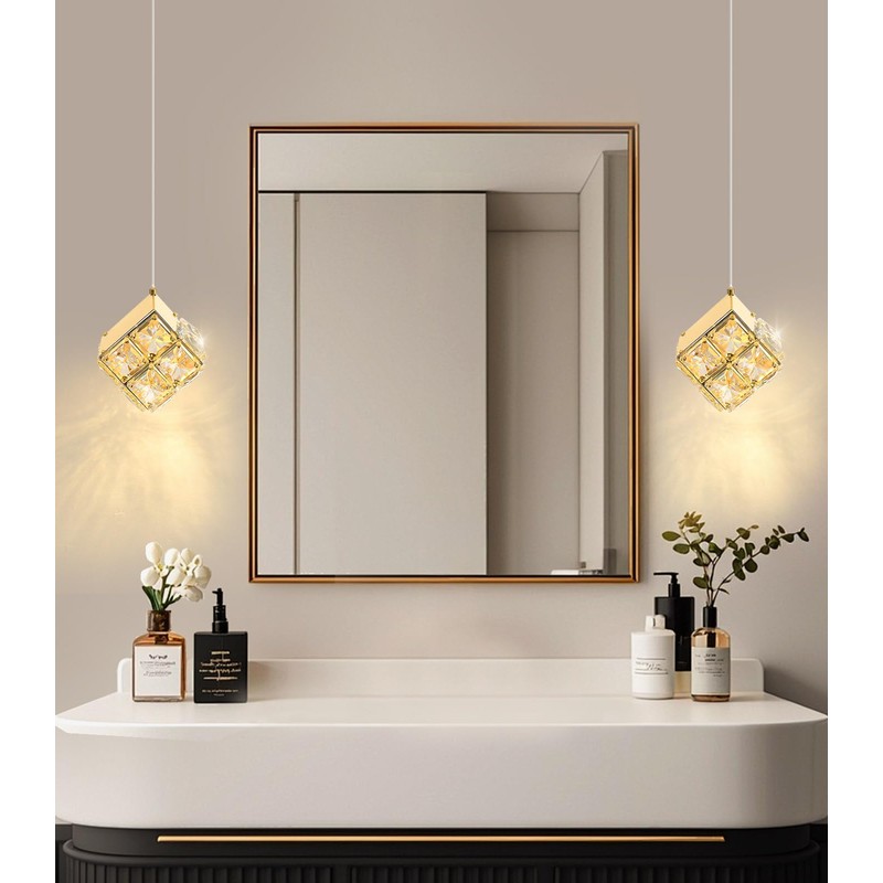 dolria Modern Crystal Chandeliers 1-Lights Pendant Lights for Kitchen Island