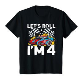 Kids I'm 4 bday Race car party cute 4th Birthday Boys Race car T-Shirt