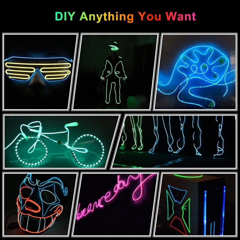 EL Wire Car LED Interior Strip Light USB Neon with
