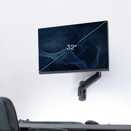 VIVO Single Monitor Counterbalance Wall Mount for 32 inch Screens up to 19.8 lbs, Full Motion, Max VESA 100x100, Black, MOUNT-V001G