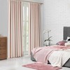 Pinch Pleat Full Blackout Curtain Panel Linen Texture Thermal Insulated
