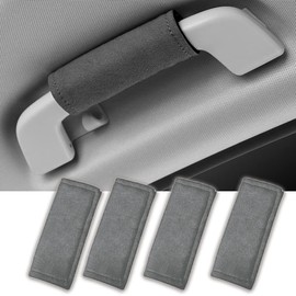 Fumezu Assist Grip Cover Car Grip Cover Protective Grip Driver Passenger Side Grip Cover Universal Easy Installation Steering Wheel Cover Car Accessories (Gray 4 Pcs)