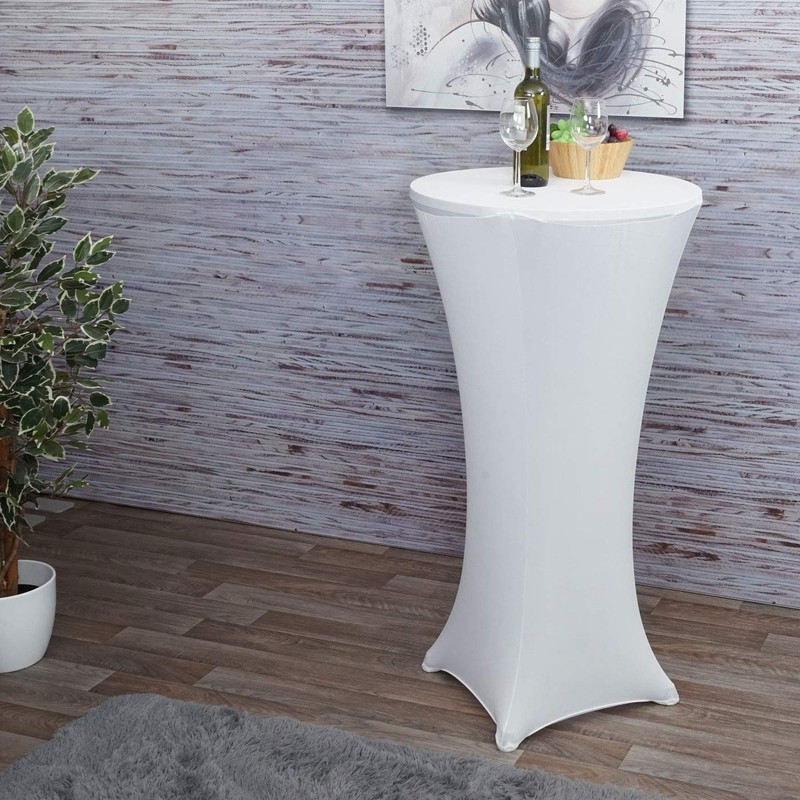 Mendler HWC-J30 High Table Cover Stretch Diameter 60 cm White