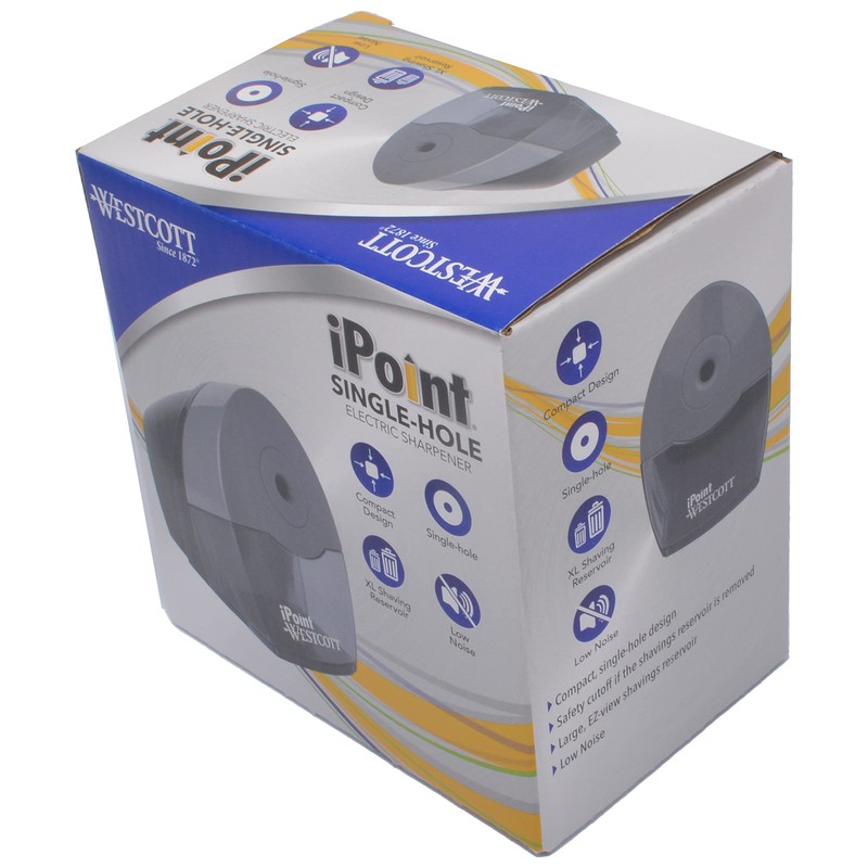 Westcott Compact Electric Single Hole Horizontal Pencil Sharpener