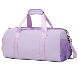Dance Bag for Girls Sports Duffel for Girls Teen Duffle Bag Girls Weekender Bag Girls Overnight Bag Teen Gym Bag Travel Ballet Bags Yoga Bags Cheer Bag with Shoe Compartments（Purple）