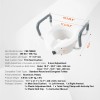 Adjustable 5\" Height Raised Toilet Seat for Elongated Toilets 350