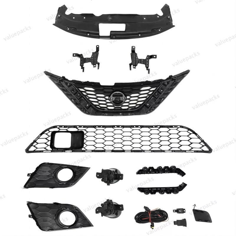 Unbranded 12PC For Sentra 2016-19 Front Upper Lower Chrome Grille