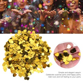 Pssopp Pack of 3000 T Heart Shaped Confetti Glitter Heart Sequins for Valentine's Day Wedding Table Decoration [Gold] Confetti