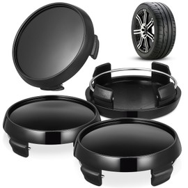 TOPPERFUN 4pcs Wheel Center Caps Car Wheel Hub Caps ABS Rim Center Hub Cover for Car Truck SUV Black