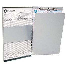 Westcott E-17004 00 Aluminium form holder box, A4, internal clipboard, laterally opening