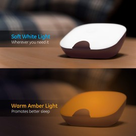 Enbrighten LED Tabletop SleepLite, Night Light, Touch Sensor, Dimmable, Amber/White Sleep Light, Battery Operated, Bedside Lamp, Ideal for Bedroom, Nursery, Bathroom, Office, Desk, Rose Gold, 47375