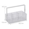 Relaxdays 4 Compartments Plastic Desk Organizer & Cosmetic Storage Portable