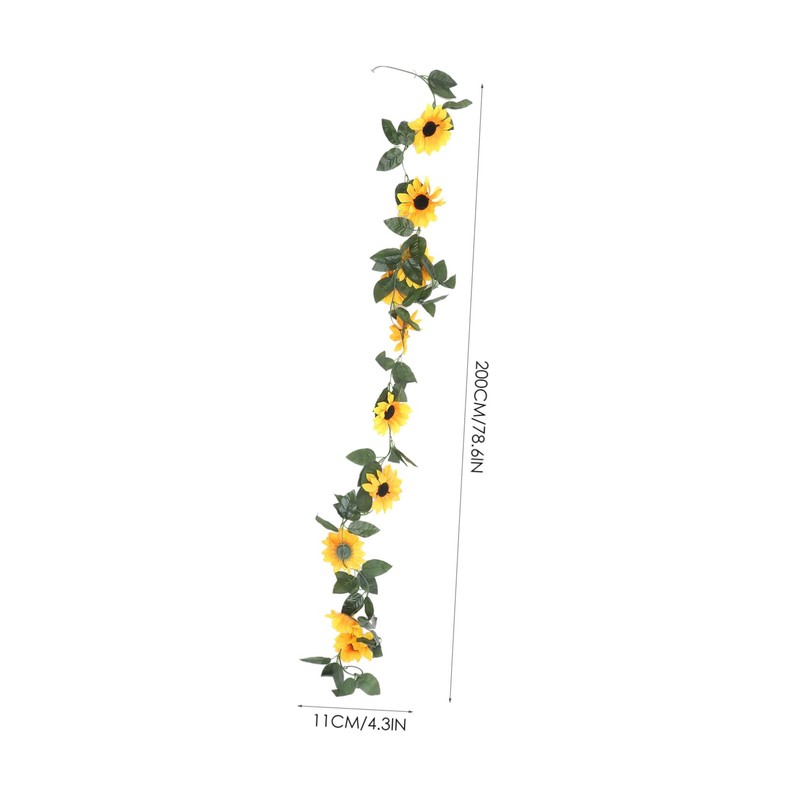 Ciieeo 2pcs Artificial Sunflower Vine Faux Flower Garland for Home