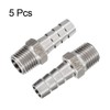 sourcing map Stainless Steel Barbed Fitting 1/4" NPT Male to