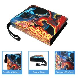 Yinovat Card Binder 4 Pocket,Trading Card Albums with 400 Pockets,50 Removable Sleeves,Double-Sided Storage Collection Book,Trading Card Holder for Boys and Girls