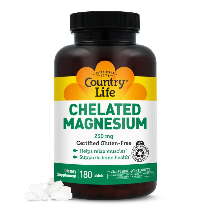 COUNTRY LIFE Chelated Magnesium Tablet, 180 Tablets